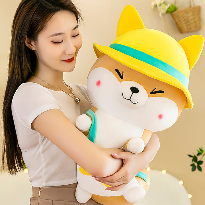 Funny Travel Corgi Dog Plush Toy