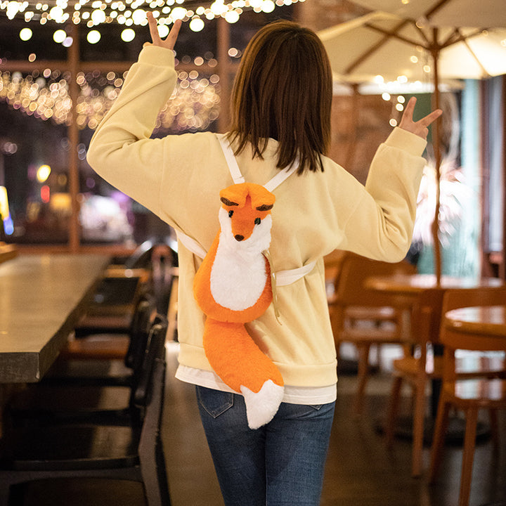 Cute Fox Plush Backpack Shoulder Bag