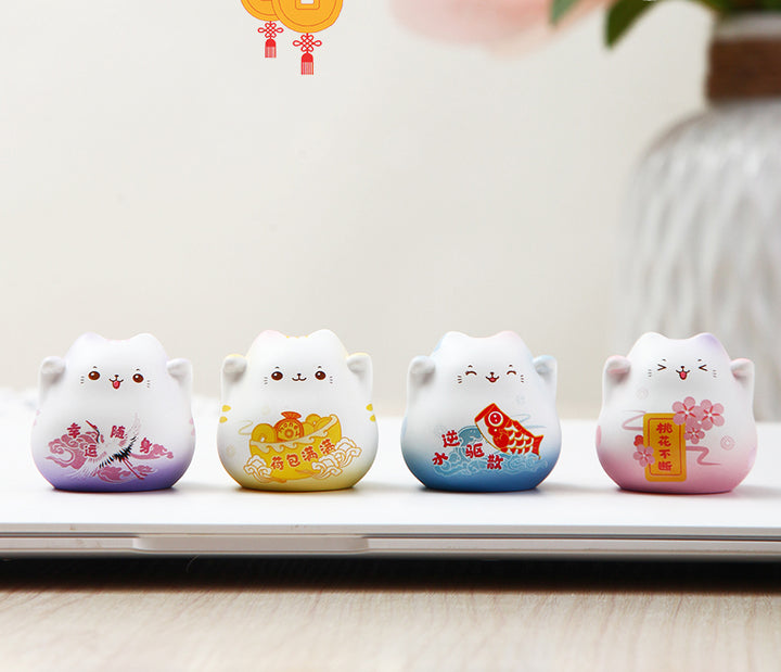 Cute Japanese Lucky Cat Mini Ornaments 4pcs/set