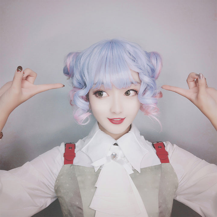 Unicorn Pastel Curly Short Pixie Wig