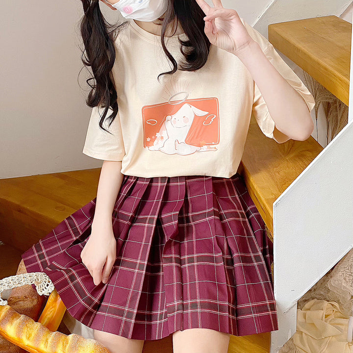 Japanese Rabbit Print Summer T-shirt