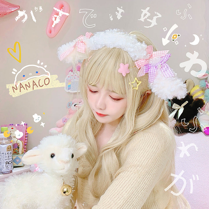 Kawaii Sheep Ears Mini Bow Headband