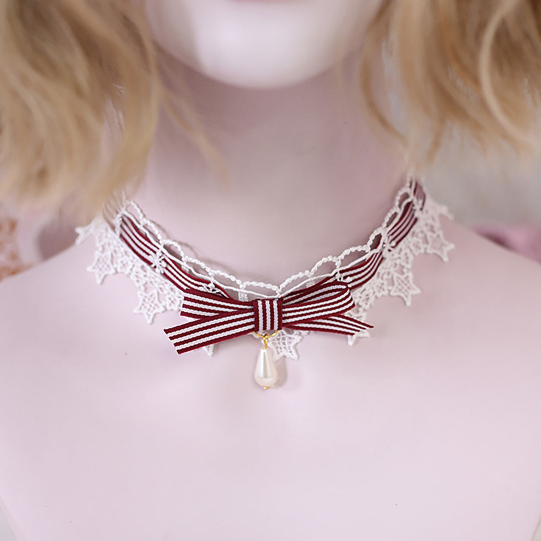 Kawaii Teardrop Pearl Choker Necklace