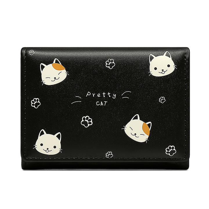 Pretty Cats Print Credit Card Holder Wallet