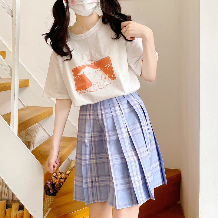 Japanese Rabbit Print Summer T-shirt