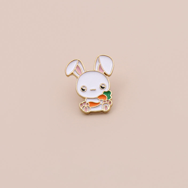 Bunny and Carrots Mini Alloy Pins