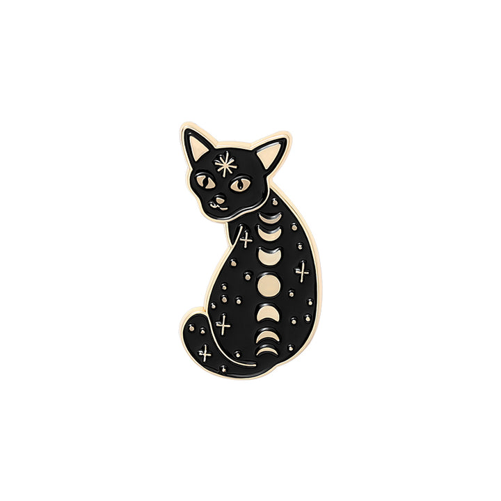 Black Cat Moon Phase Brooch Pins For Any Outfit