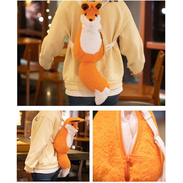 Cute Fox Plush Backpack Shoulder Bag
