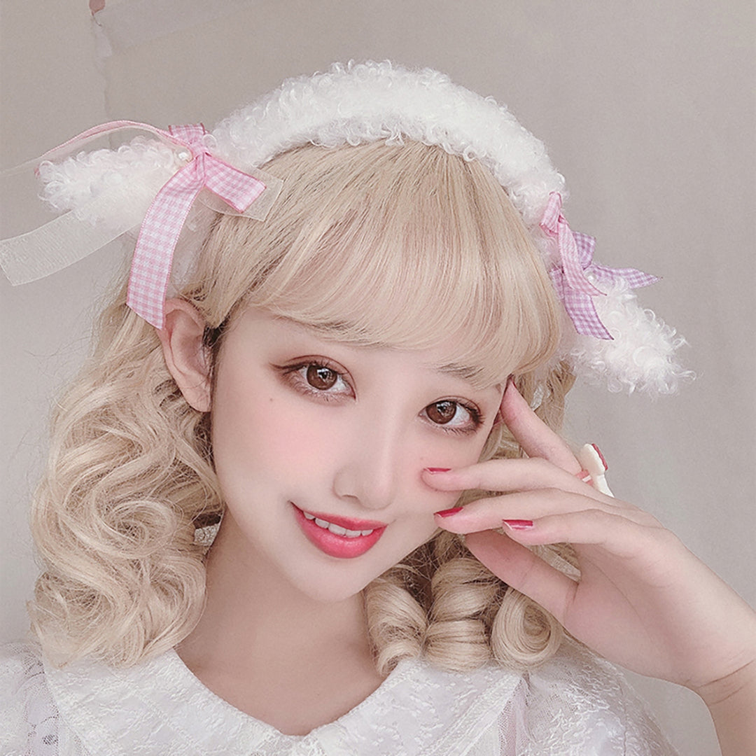 Kawaii Sheep Ears Mini Bow Headband