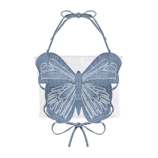 Denim Butterfly Top-cybergutx