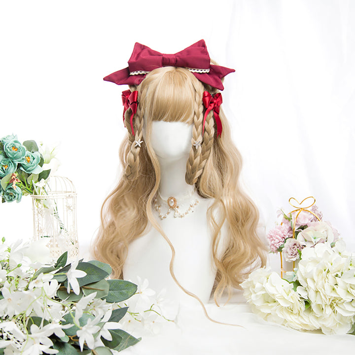 Blonde Air Bangs Wavy Long Wig
