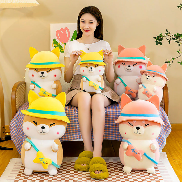 Funny Travel Corgi Dog Plush Toy