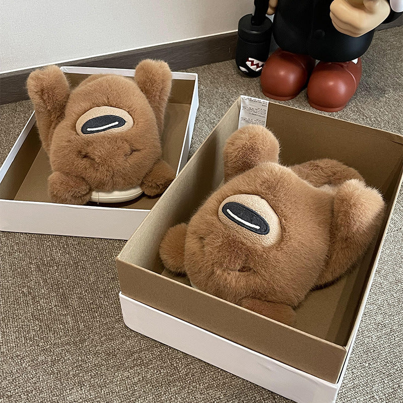 Plush Bear Slippers