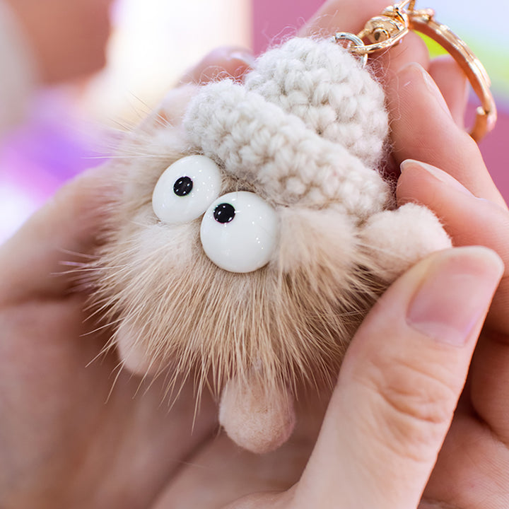 Fuzzy Elfin Ball Bag Keychain