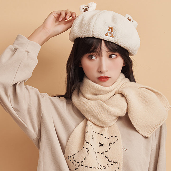 Cute Bear Ears Lamb Wool Beret