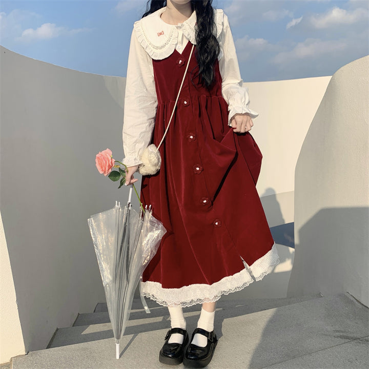 Japanese Vintage Long Sleeve Maxi Dress