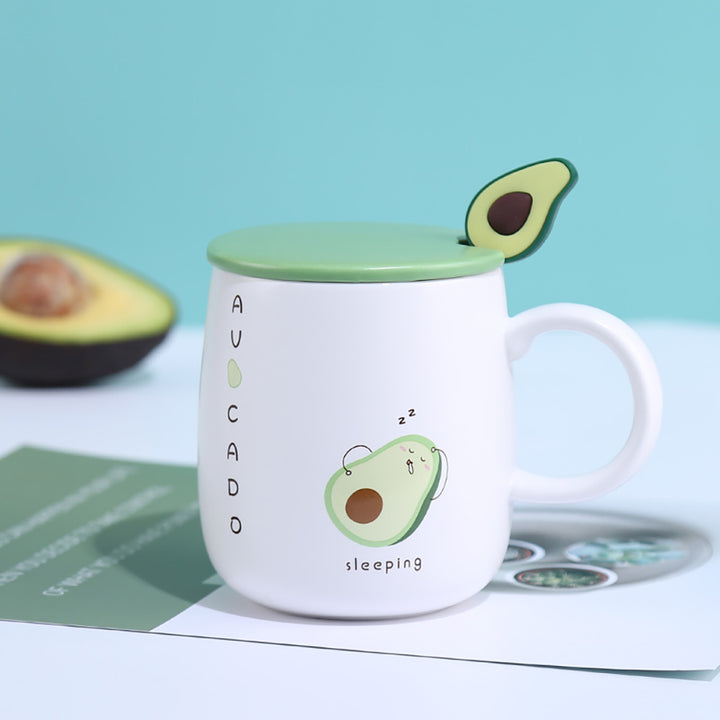 Lovely Green Avocado Mug with Lid