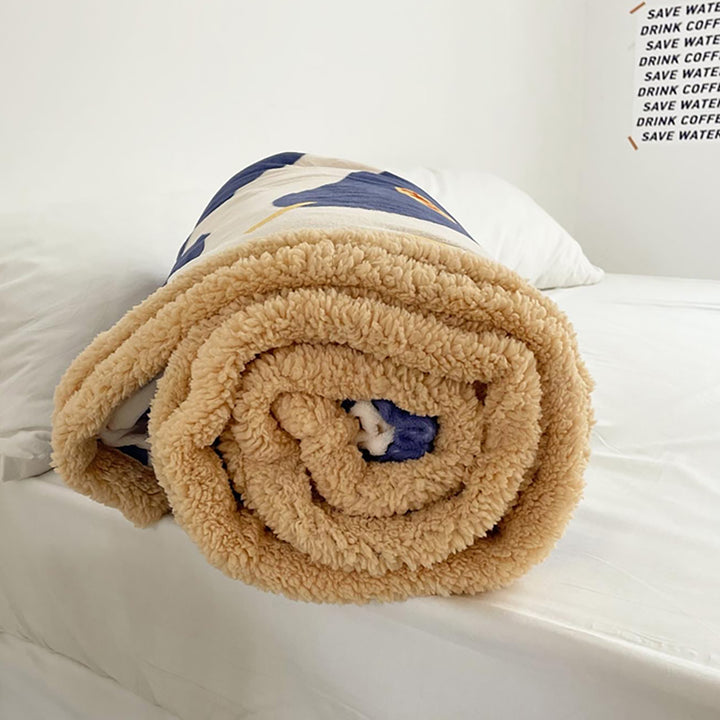 Sweet Blue Pear Print Plush Velvet Blanket