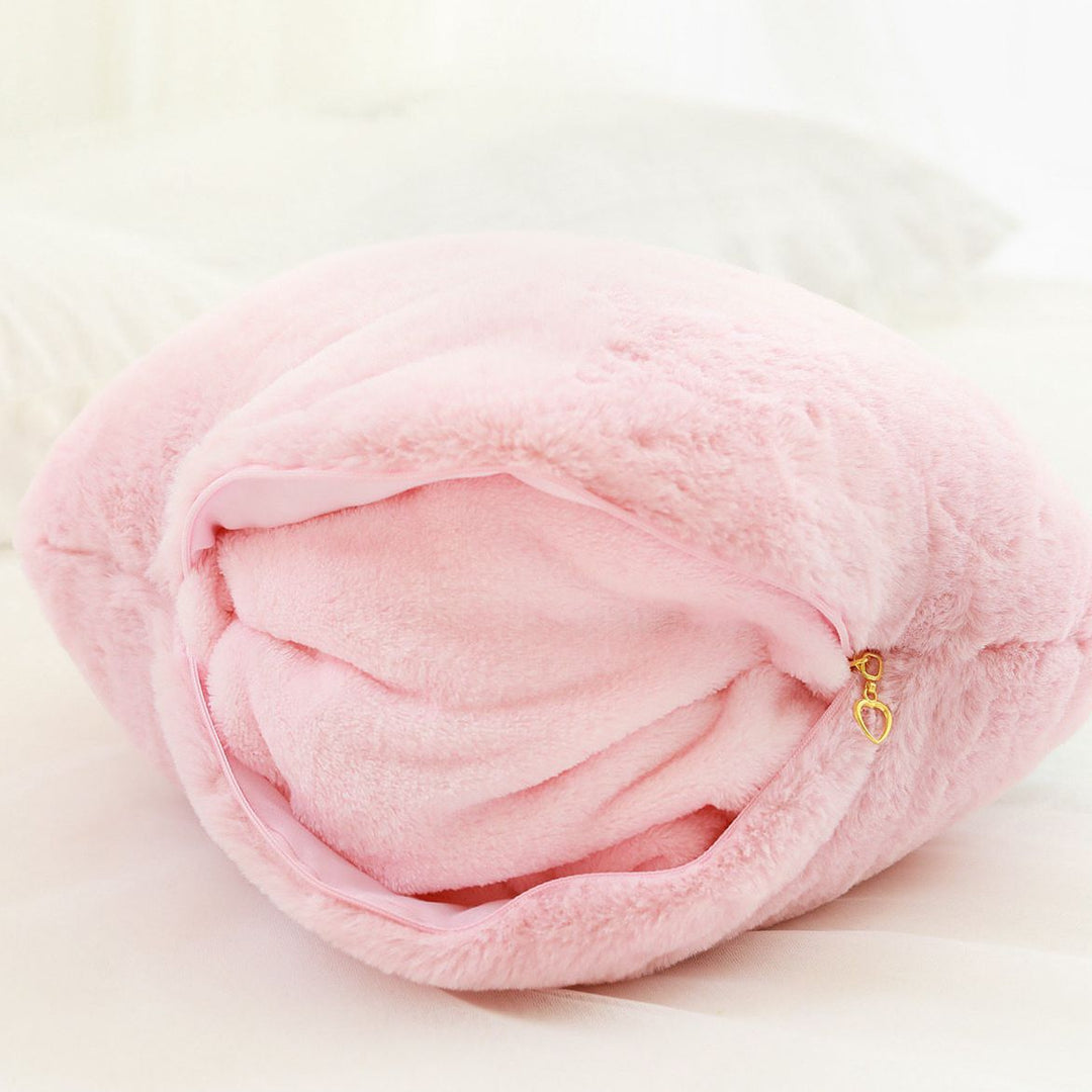 Kawaii Pink Peach Pillow and Blanket