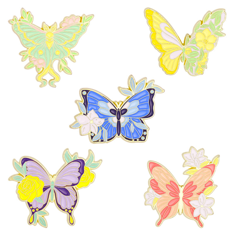 Floral Butterfly Pins