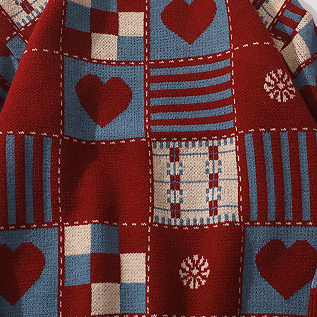 Vintage Style Love Heart Loose Sweater