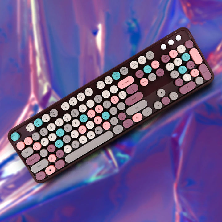 Vintage Colorful Keyboard & Mouse Set