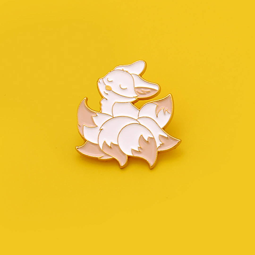 Cheeky Nine-Tailed Fox Embossed Pin
