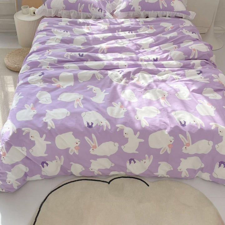 Cute Bunny Purple Bedding Set