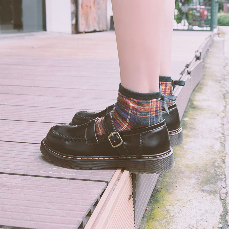 Kawaii Lolita School Girl Leather Loafers Shoes