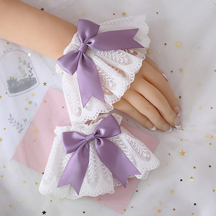 Cute Lolita Ribbon Bow Lace Wristband