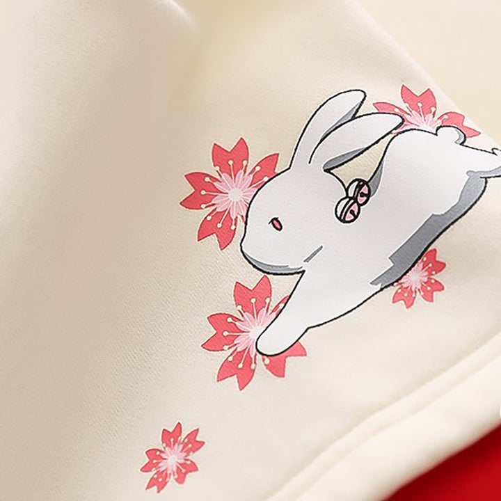 Sakura Bunny Print Hoodie