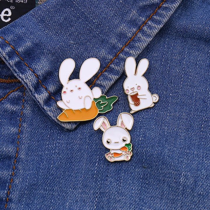 Bunny and Carrots Mini Alloy Pins