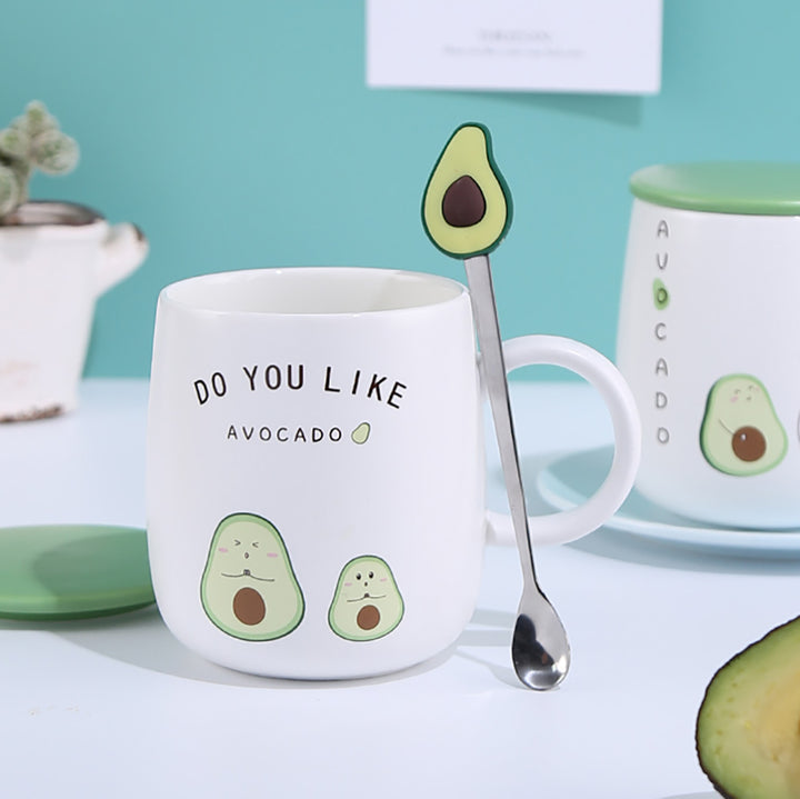 Lovely Green Avocado Mug with Lid