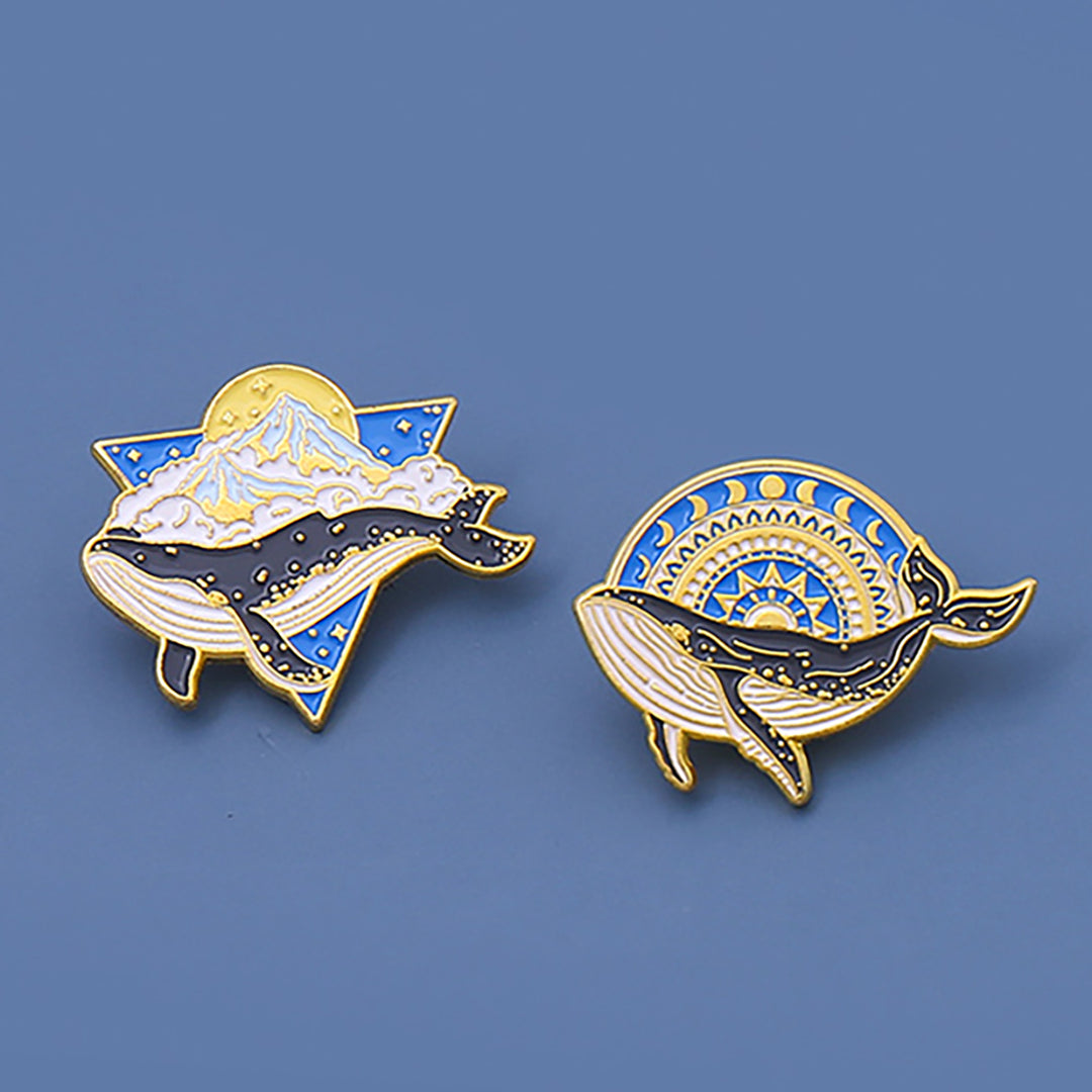 Cool Big Blue Whale Mini Brooch Pin