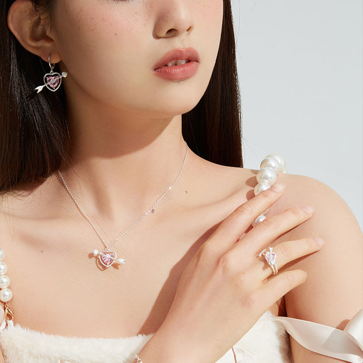 Heart Arrow Sterling Silver Necklace- DOLLIEFAE