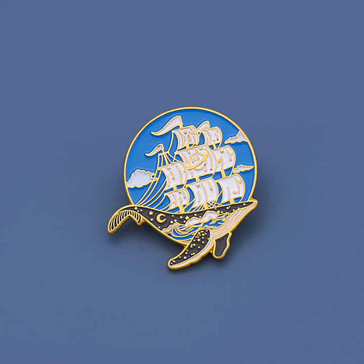 Cool Big Blue Whale Mini Brooch Pin