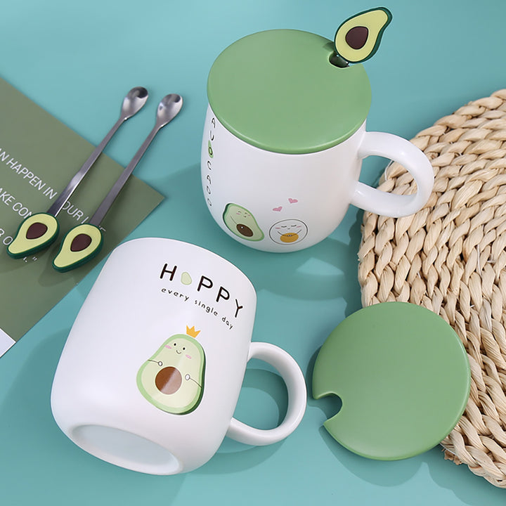 Lovely Green Avocado Mug with Lid