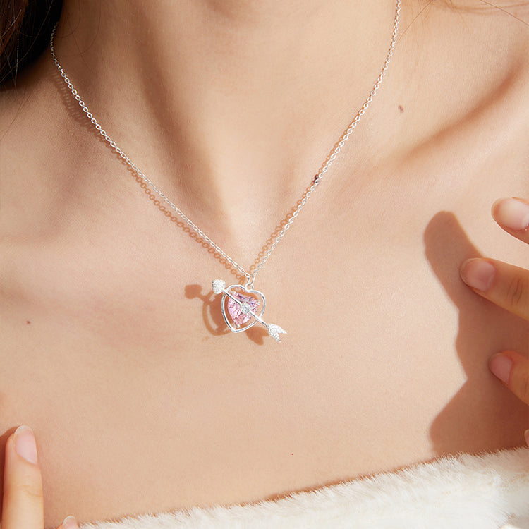Heart Arrow Sterling Silver Necklace- DOLLIEFAE