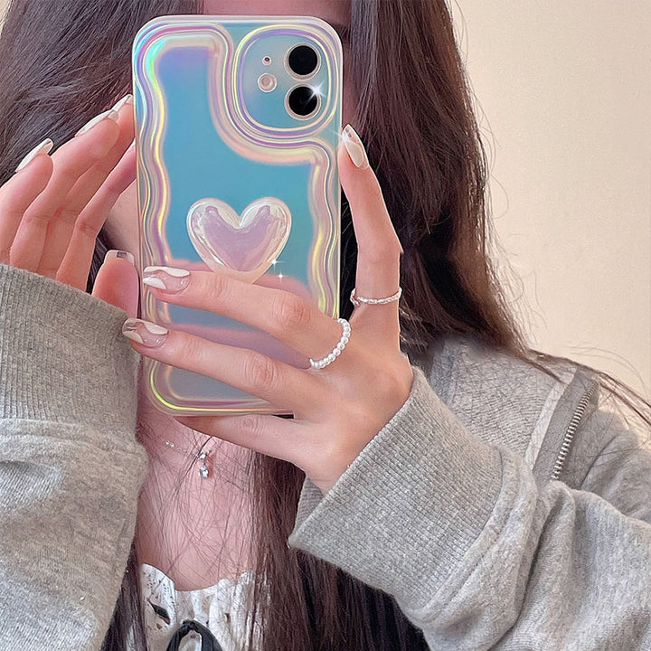 Laser Color Heart Design iPhone Case
