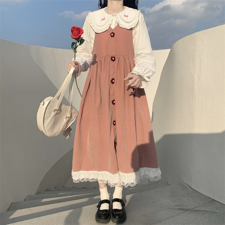 Japanese Vintage Long Sleeve Maxi Dress