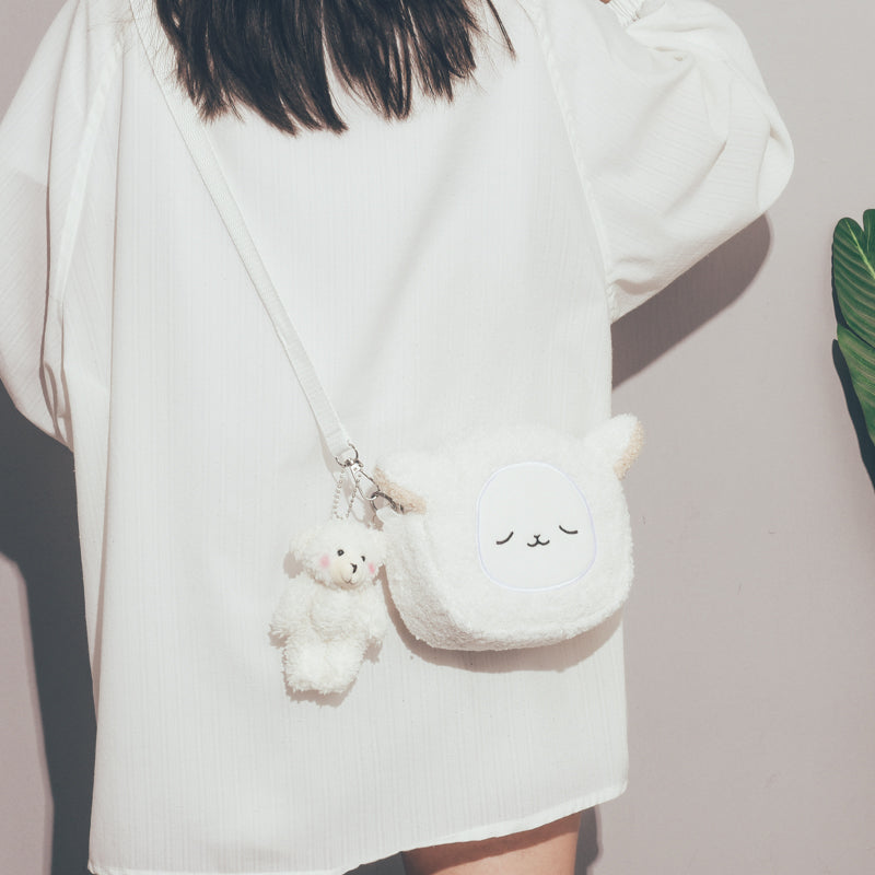Animal Head Plush Messenger Bag