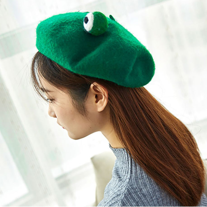 Funny Frog Handmade Wool Hat