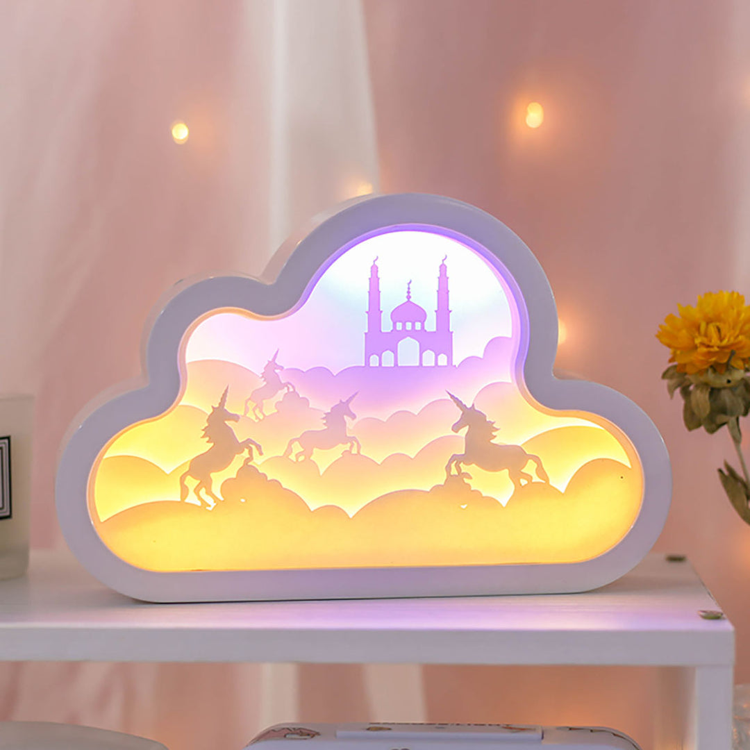 Unicorn Wonderland 3D Paper Art Lamp