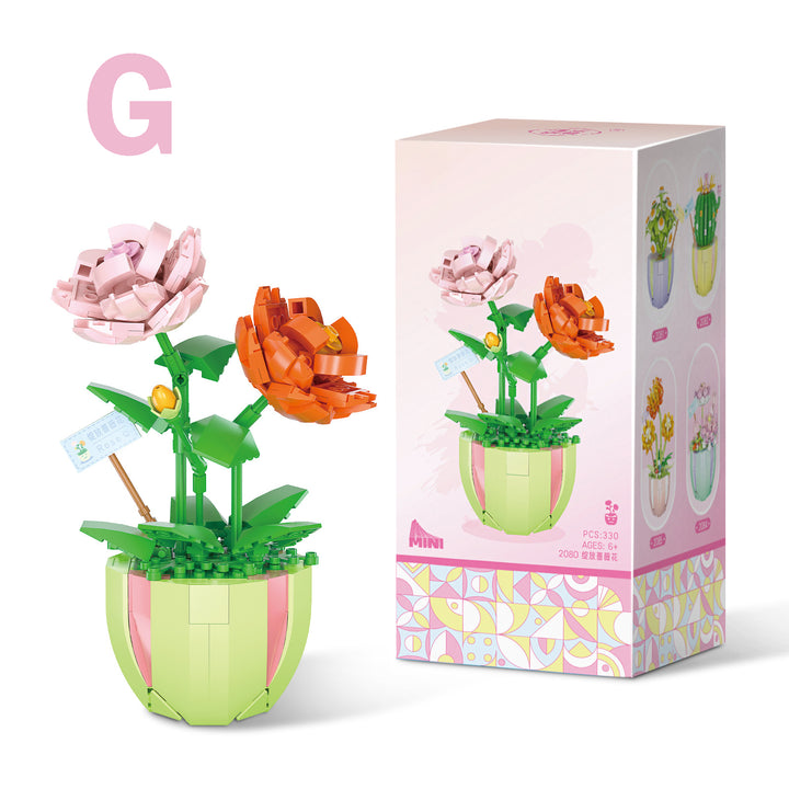 flowers building block DIY-DOLLIEFAE
