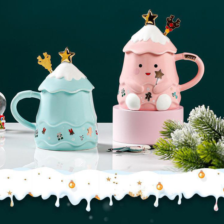 Cute Christmas Tree Shaped Ceramic Mug