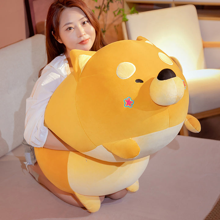Lovely Fat Yellow Black Shiba Inu Dog Plush Toys