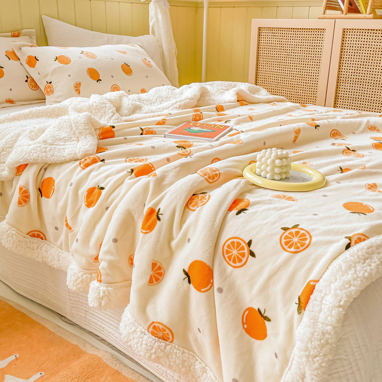 Fruit Orange Warm Blanket