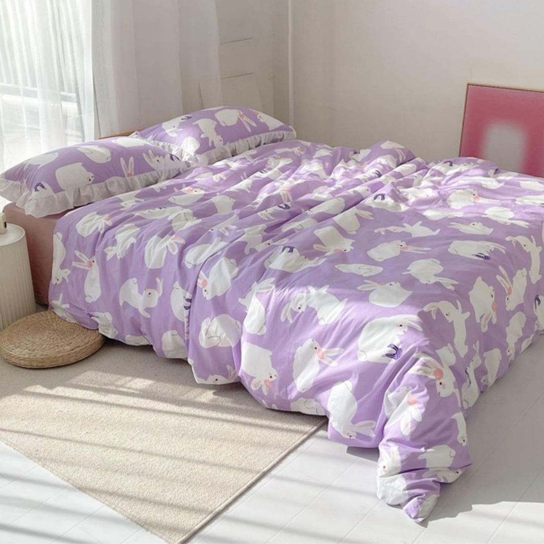 Cute Bunny Purple Bedding Set