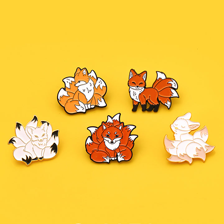 Cheeky Nine-Tailed Fox Embossed Pin