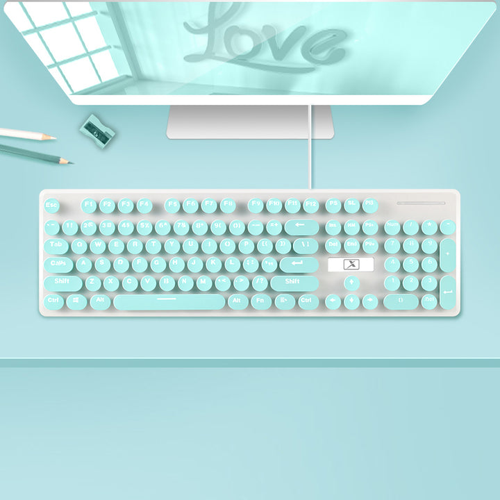 Pastel Round Button Wire Keyboard